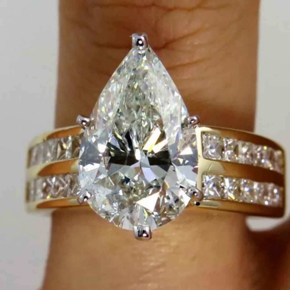 Ladies two tone engagement wedding ring - Picture 1 of 5